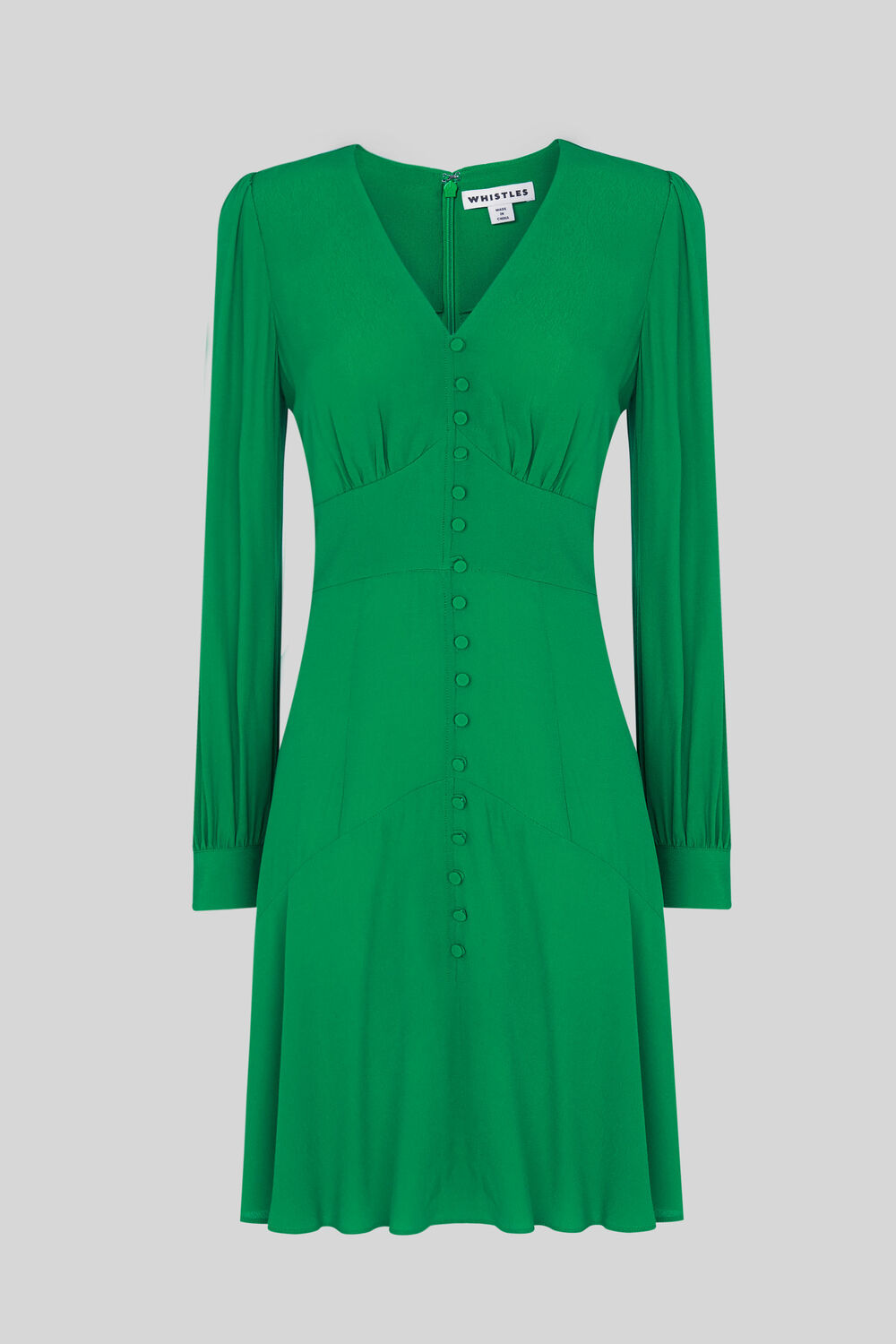 Short Button Through Dress Green