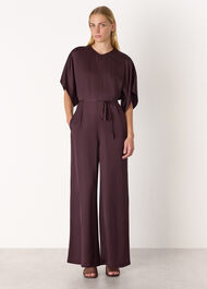 Satin Short Sleeve Jumpsuit
