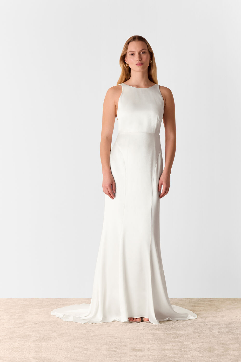 Ivory Lina Satin Wedding Dress