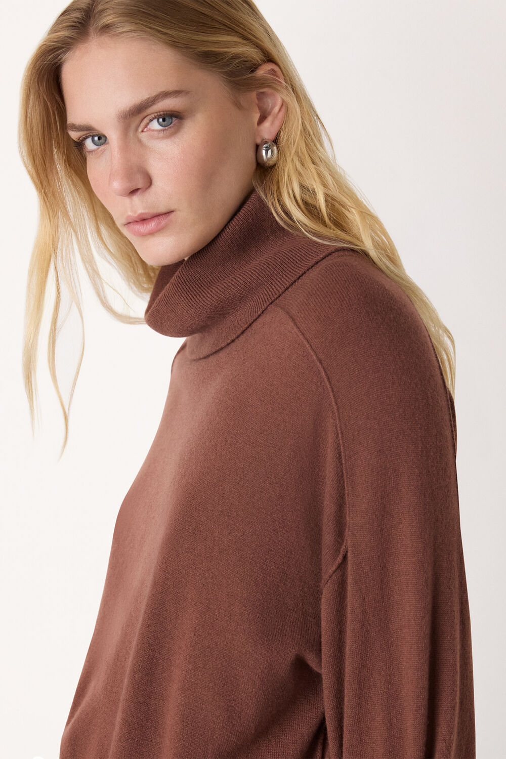 Wool Cowl Neck Knit Jumper