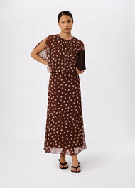 Petite Polka Dot Print Midi Dress