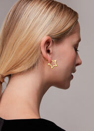 Studded Star Outline Earring