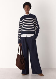 Wool Mix Contrast Stripe Knit