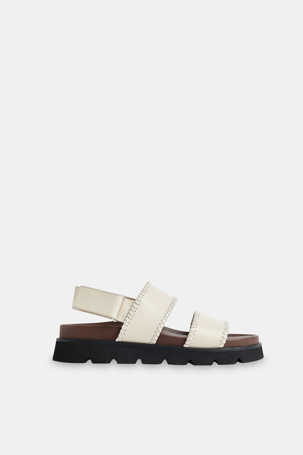 Ivory Ruben Whipstitch Velcro Sandal