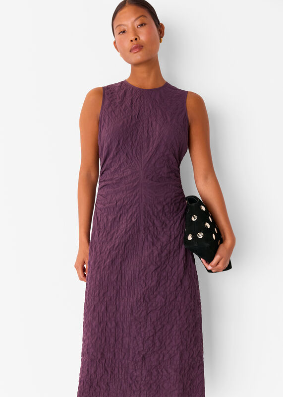Plum Petite Lori Textured Midi Dress