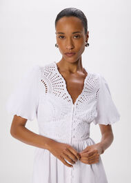 Cotton Broderie V Neck Dress