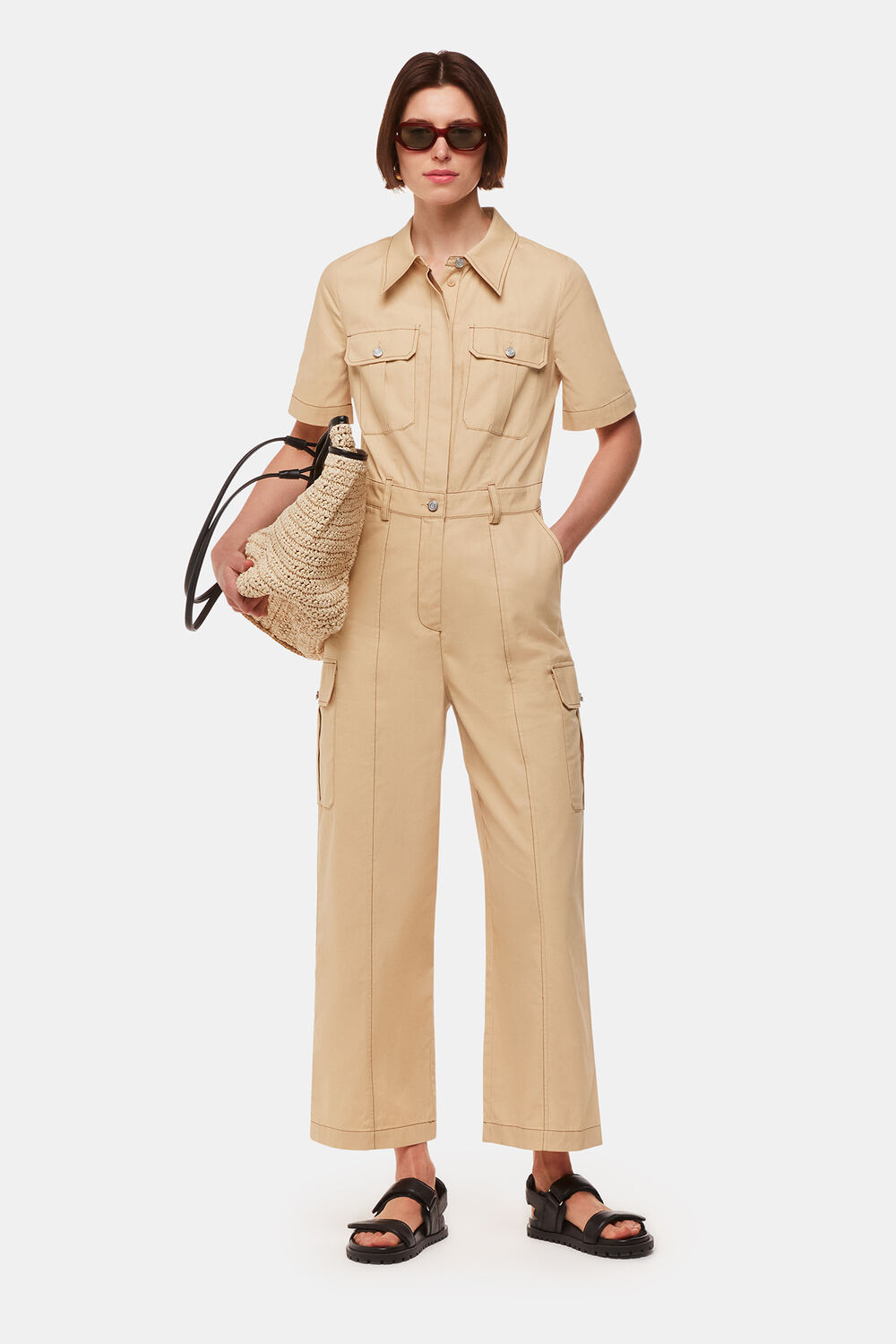 Beige Ellen Safari Jumpsuit