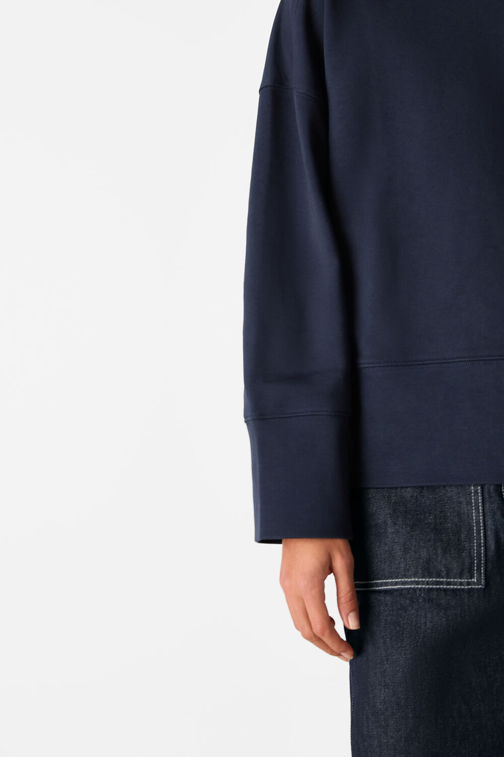 Rib Cuff Detail Jersey Sweat