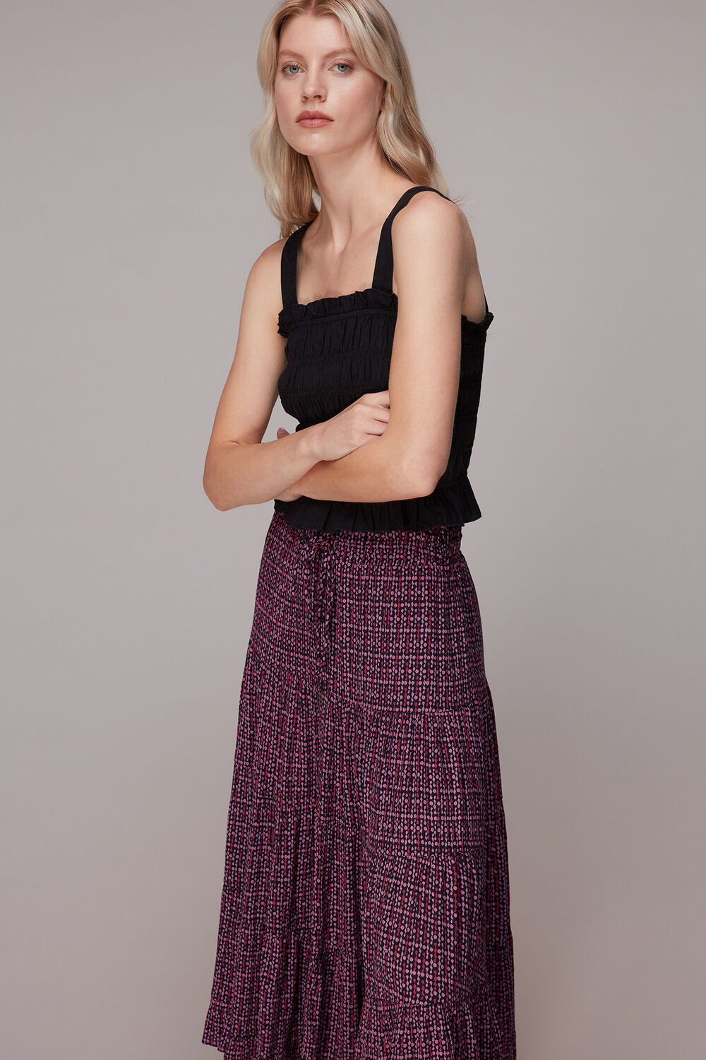 Twist Dot Print Skirt