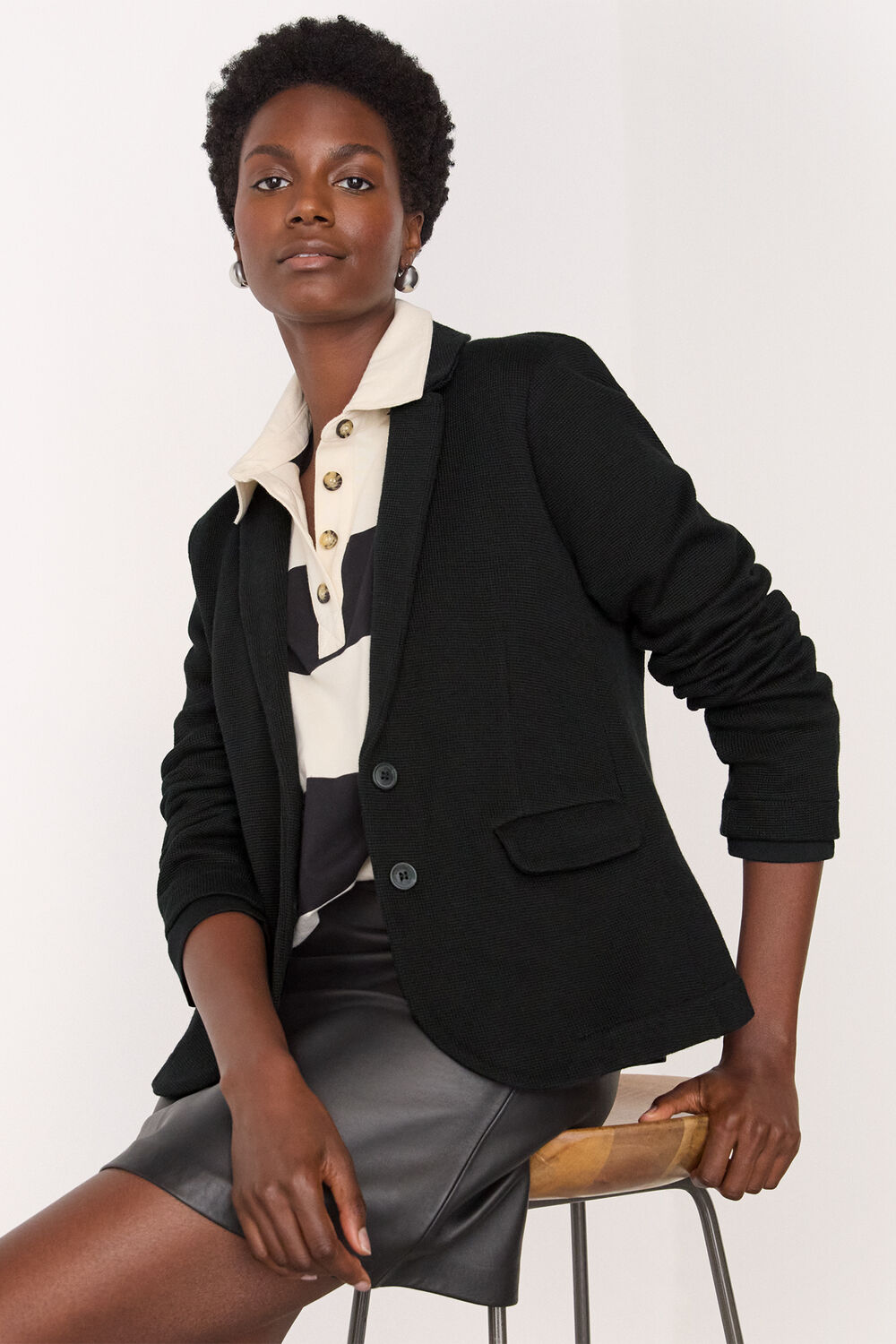 Black Slim Jersey Jacket