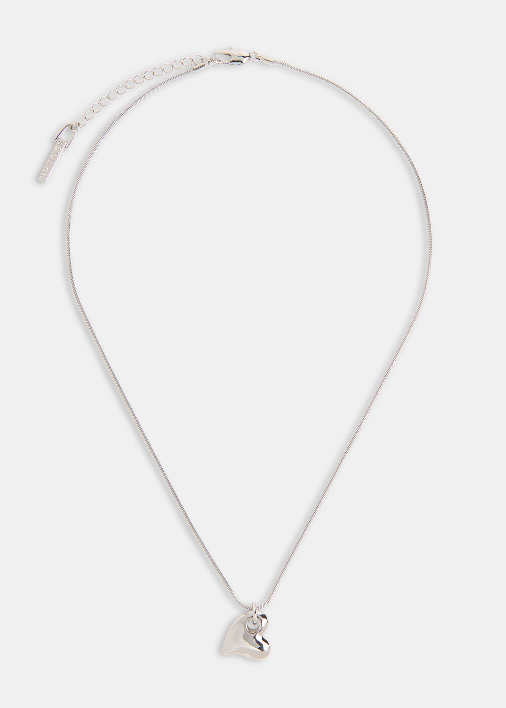 Curved Heart Chain Necklace