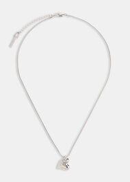 Curved Heart Chain Necklace
