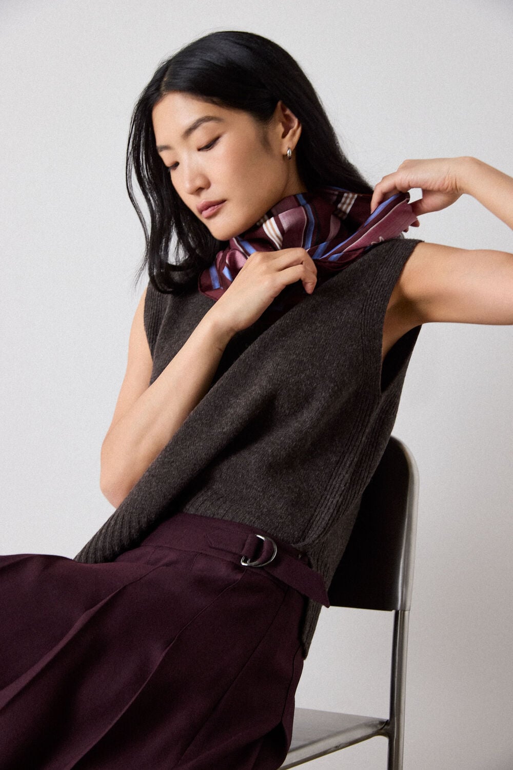 Brown Wool Sleeveless Tank