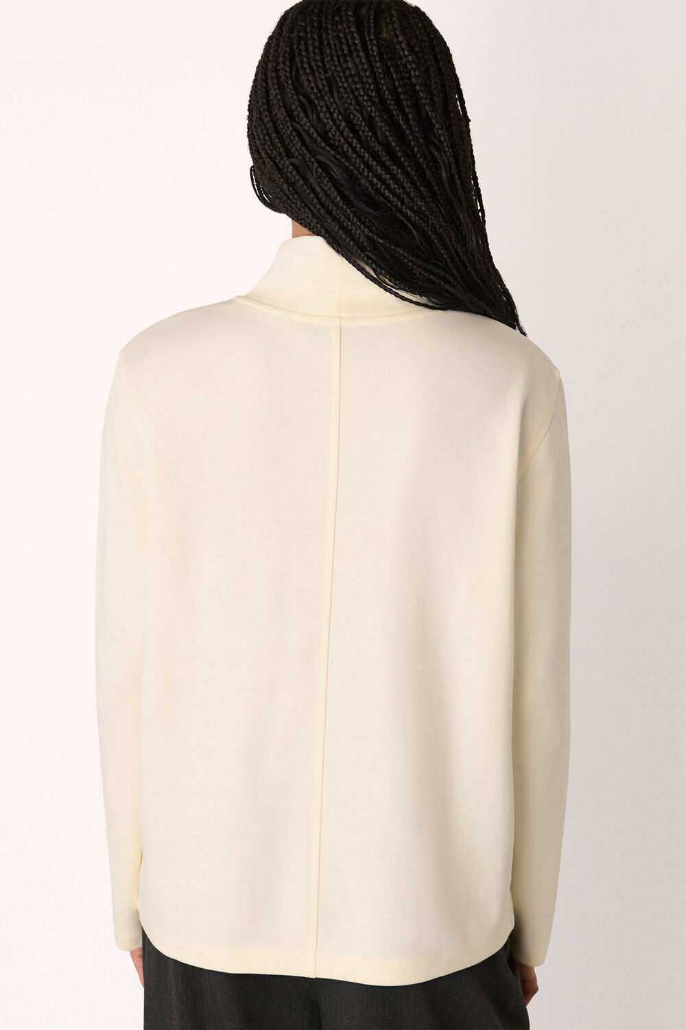 Ivory Long Sleeve Funnel Neck Jersey