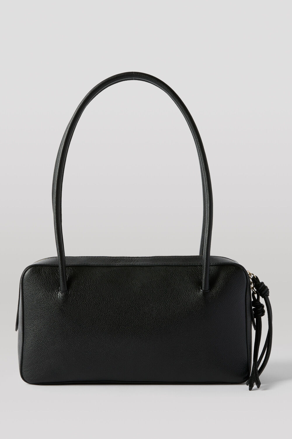 Black Leather Bowling Bag