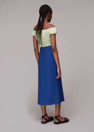 Button Front Linen Skirt