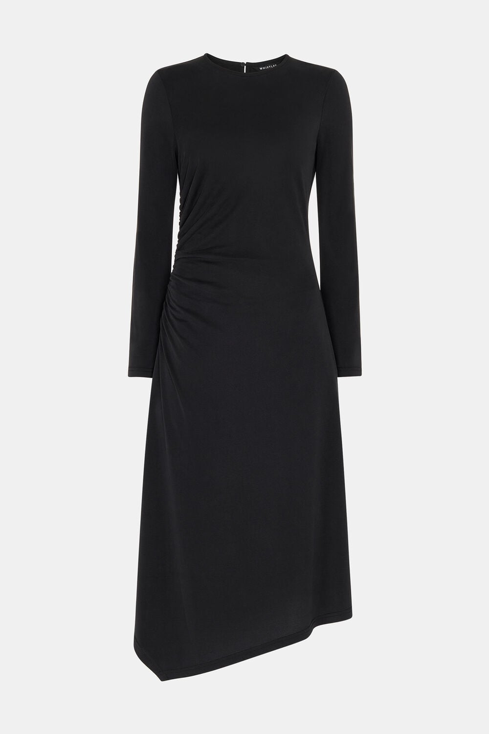 Asymmetric Jersey Midi Dress