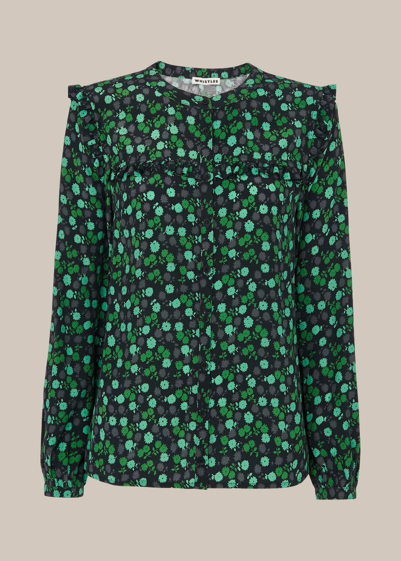 Green/Multi Winter Ditsy Printed Top | WHISTLES