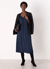 Crepe Lace Trim Cami Dress