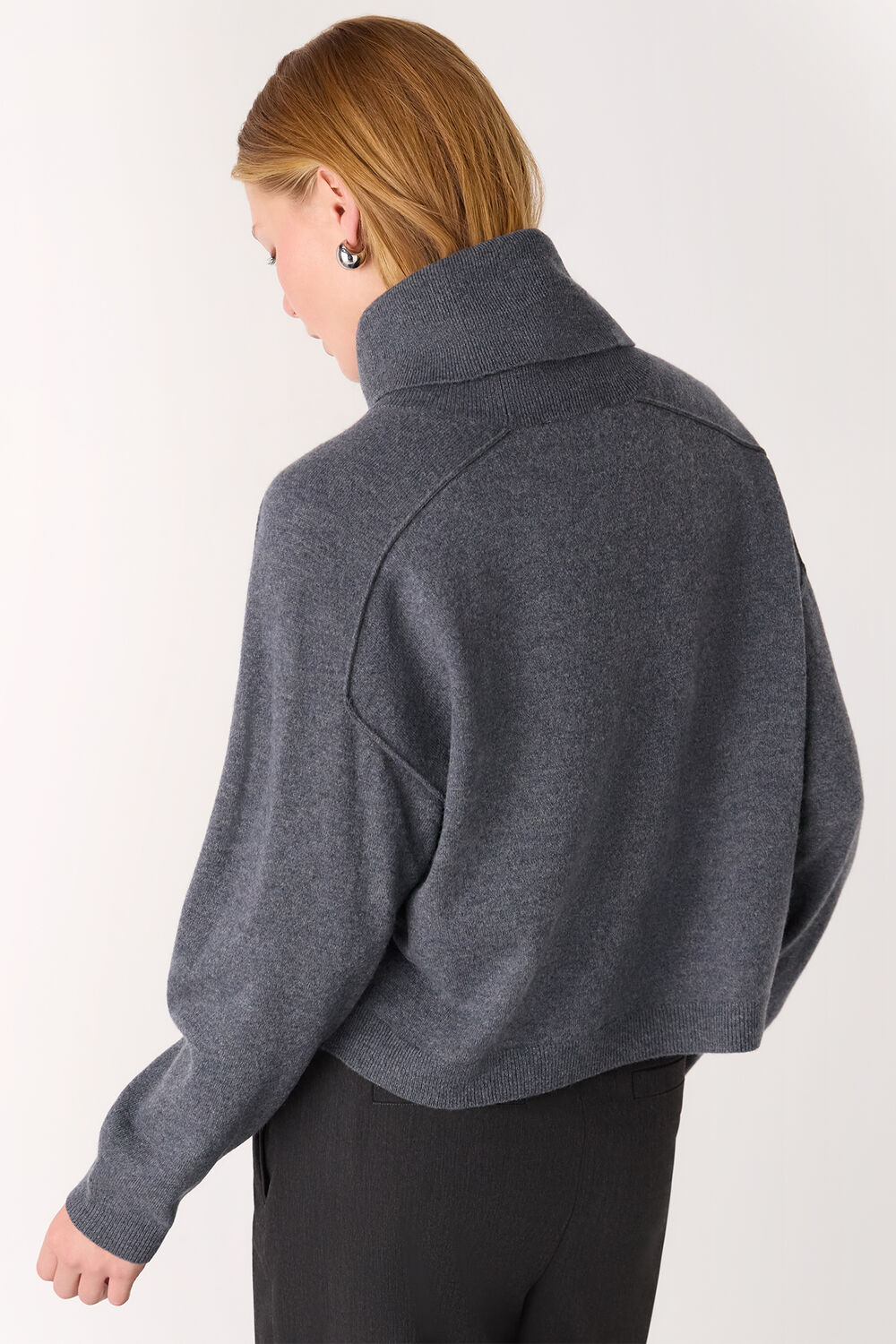 Wool Cowl Neck Knit Jumper