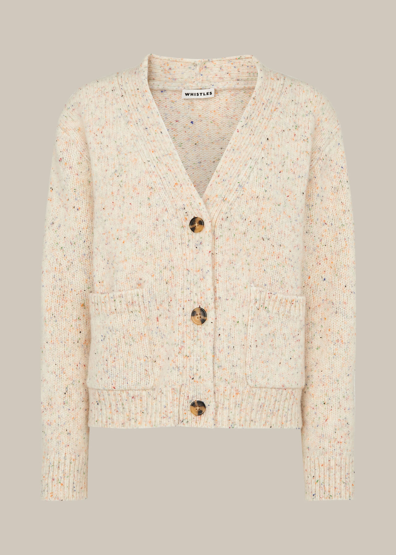 Oatmeal Chunky Ribbed Cardigan, WHISTLES