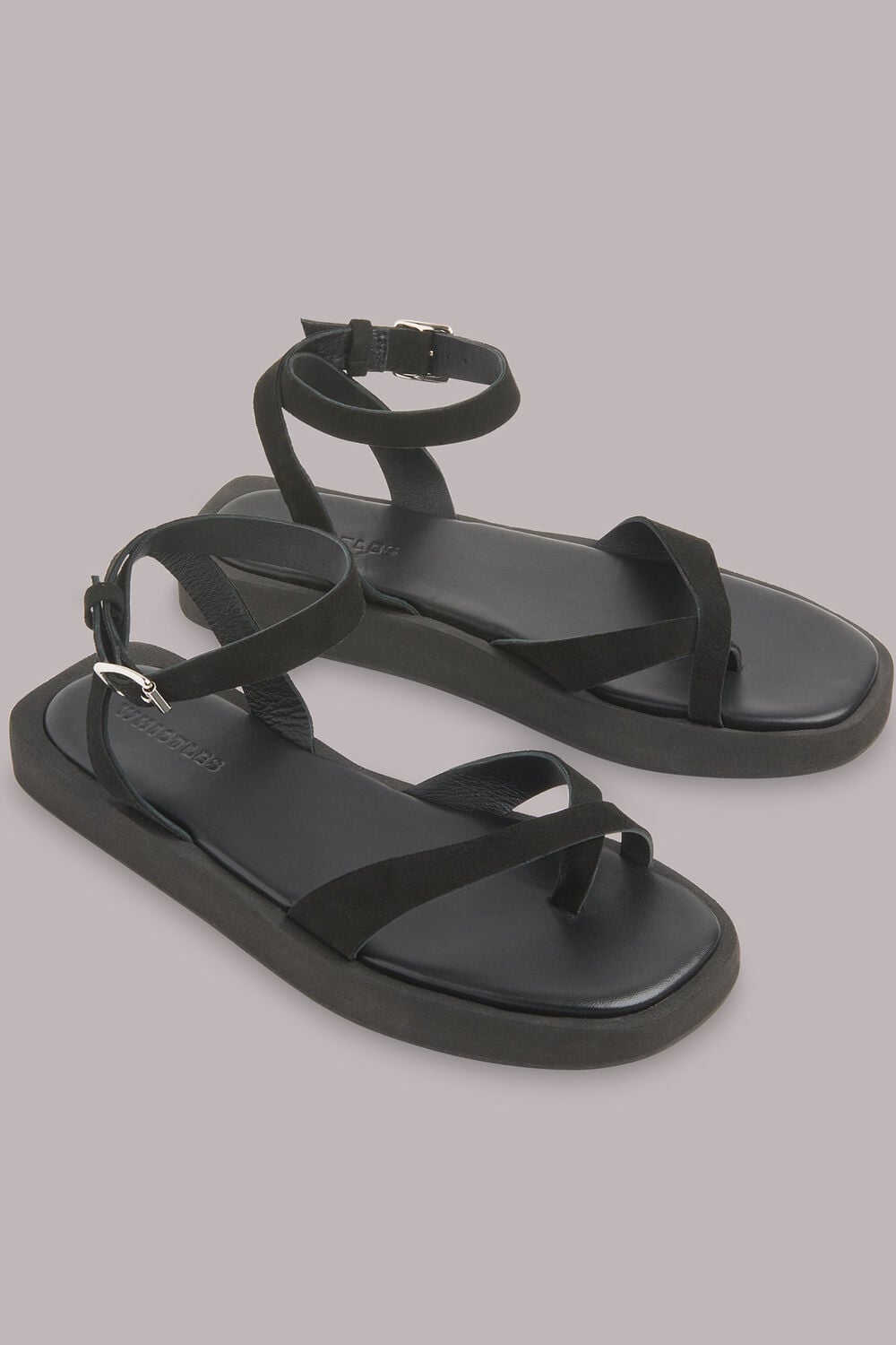 Black Renzo Suede Sandal