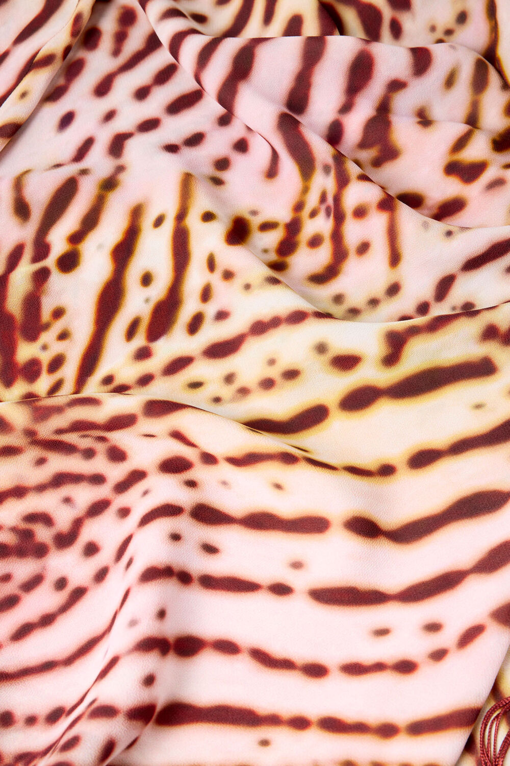 Pink Orchid Print Scarf Midi Dress