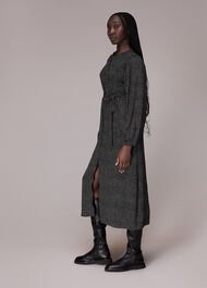 Scattered Y Print Midi Dress