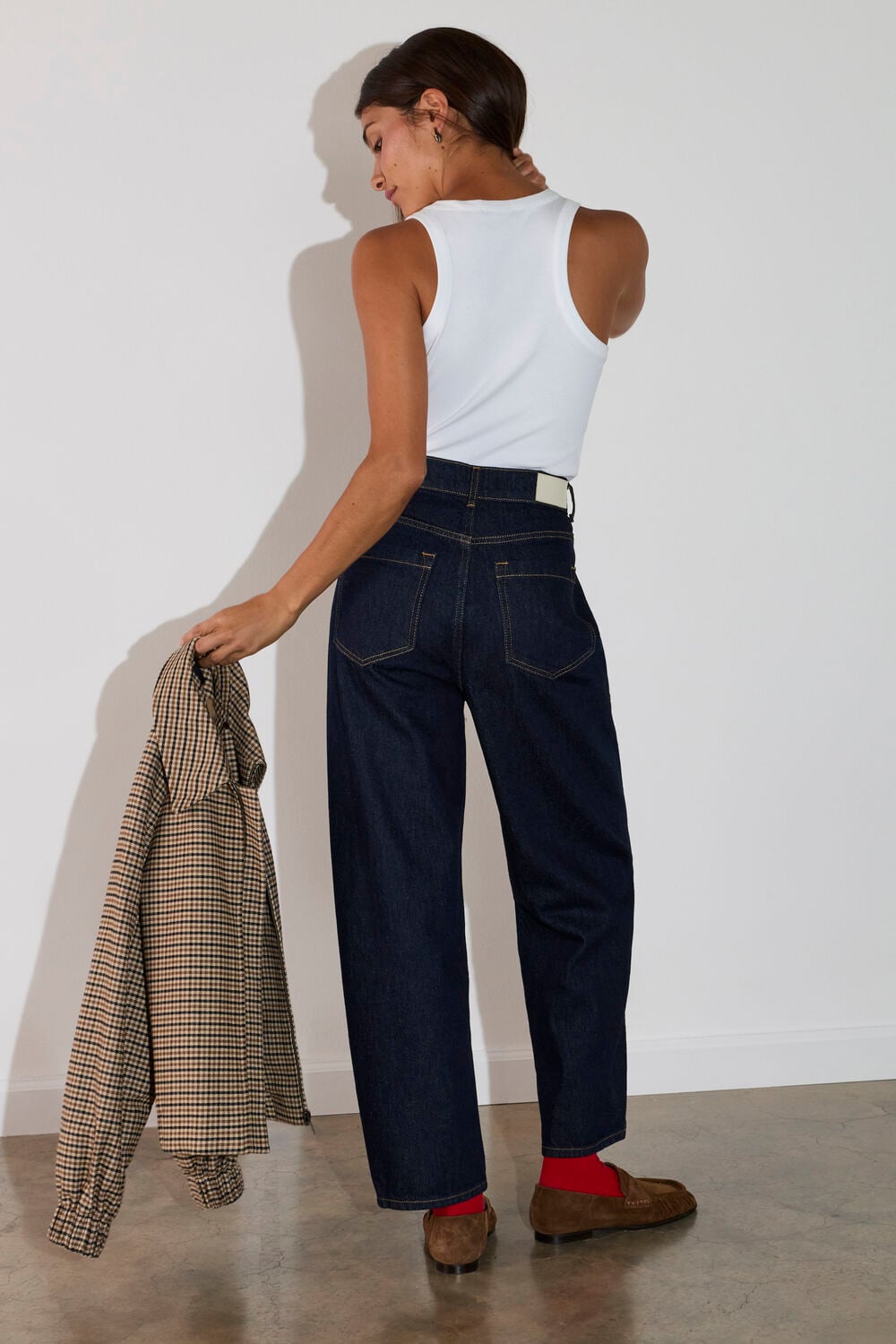Dark Denim Authentic Barrel Leg Jean