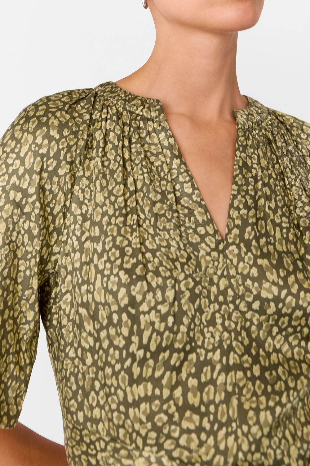 Leopard Viscose Midi Dress