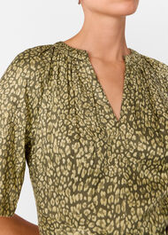 Leopard Viscose Midi Dress