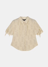 Dashed Marks Tie Sleeve Shirt