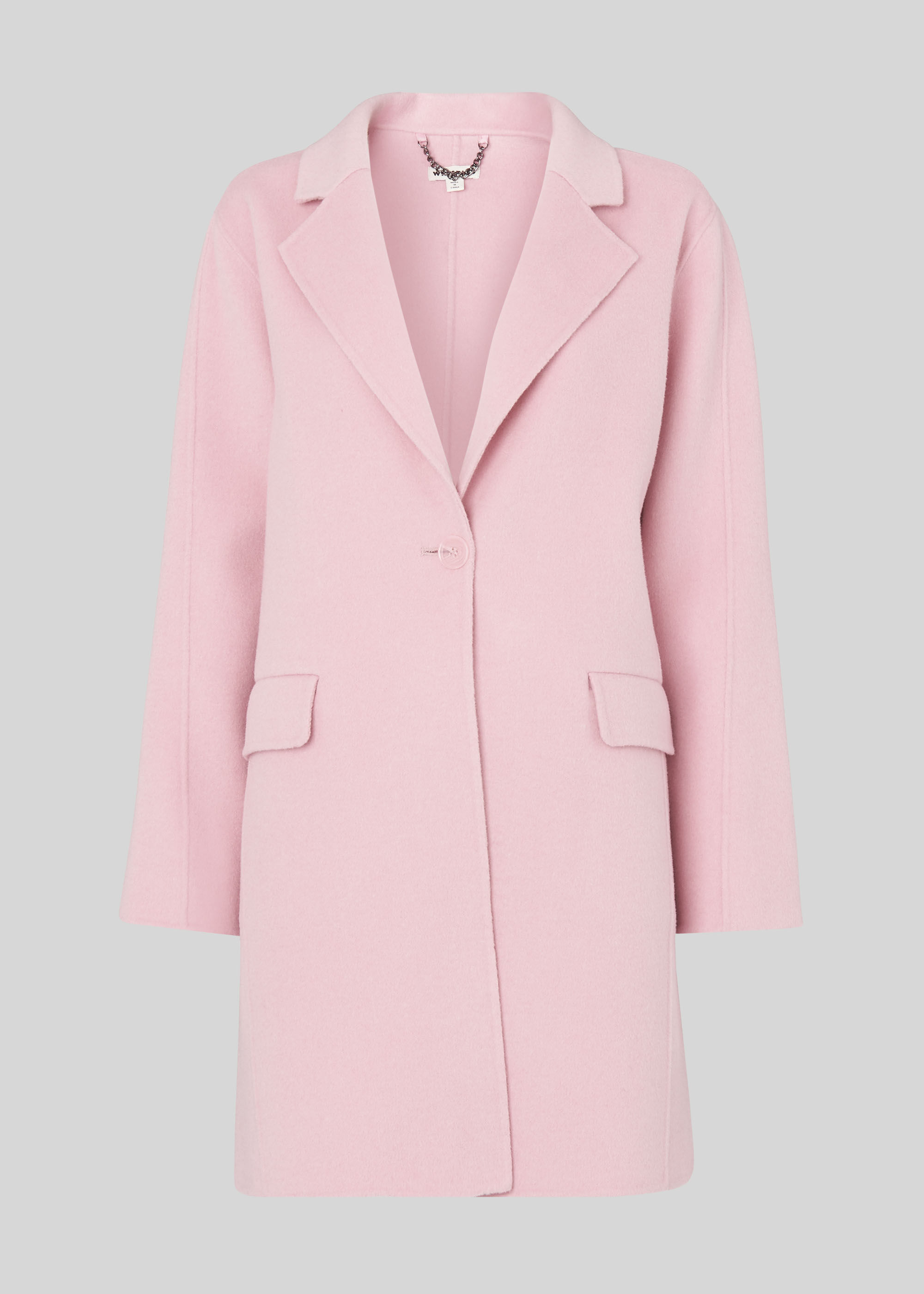 Pale Pink Nell Double Sided Crombie Coat WHISTLES