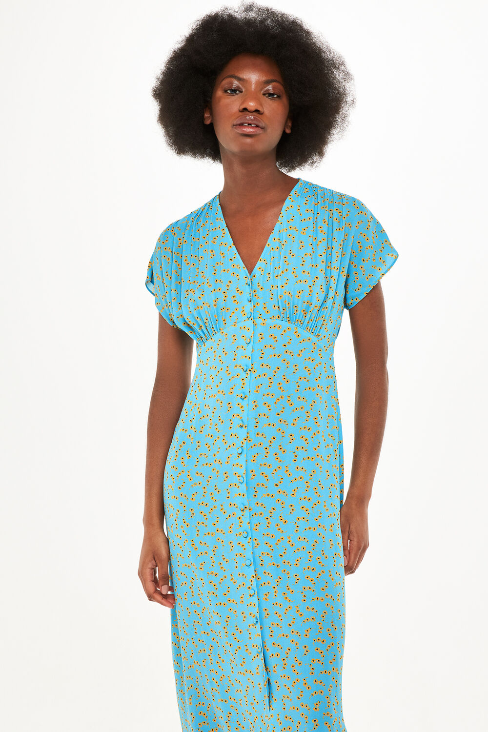 Floral Crescent Midi Dress