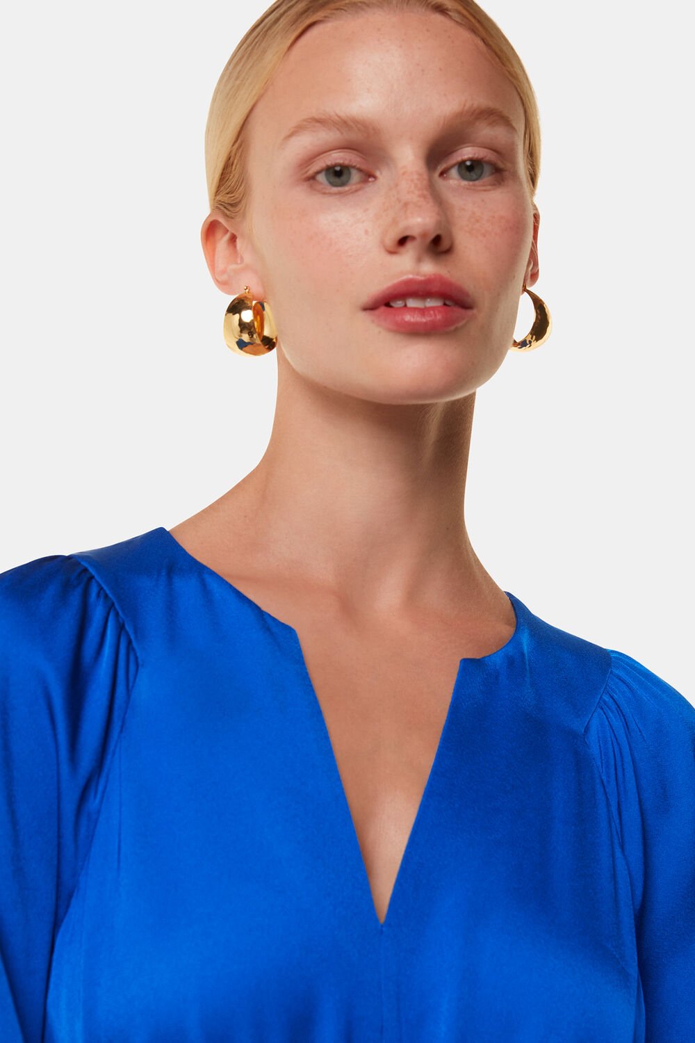 Molly Satin Ruched Dress