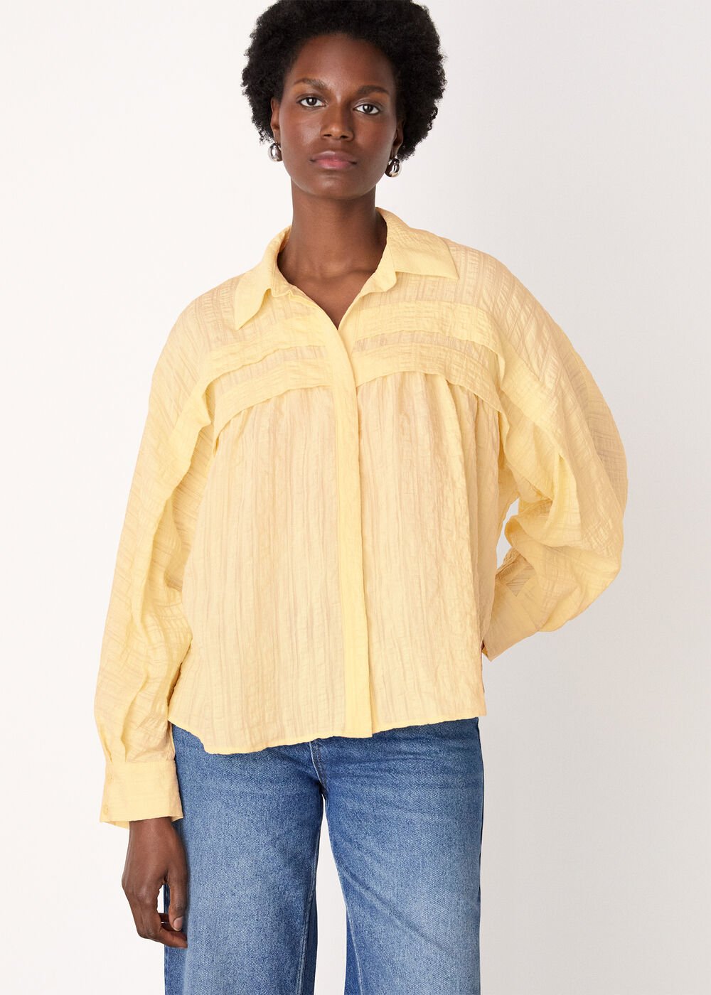 Textured Frill Detail Blouse