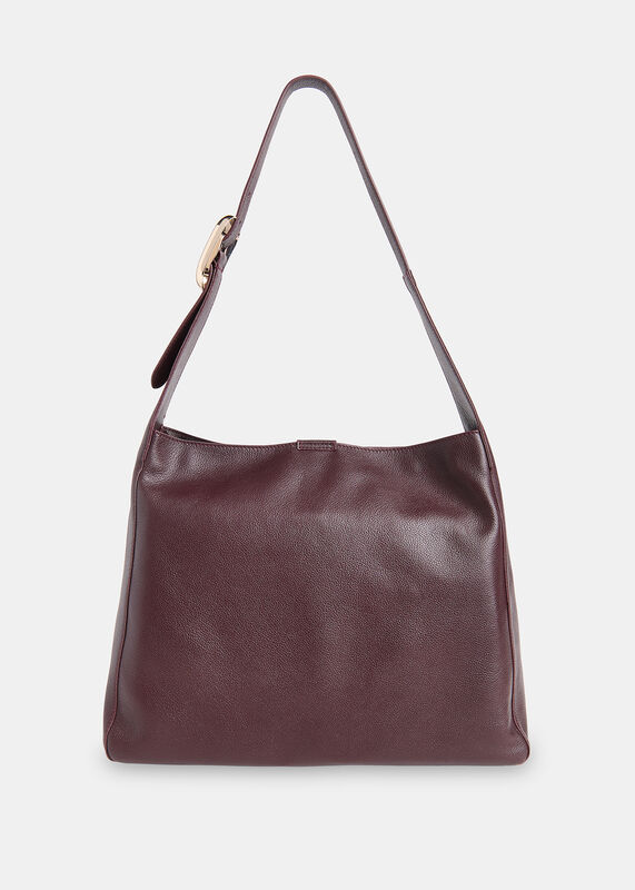 Burgundy Mabel Buckle Detail Tote Bag