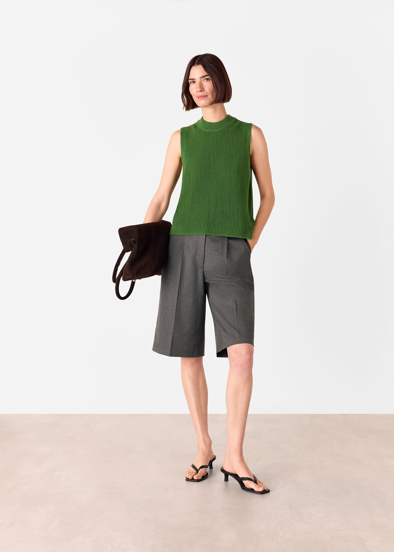 Cotton Back Detail Ribbed Tank