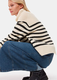 Stripe Wool Roll Neck