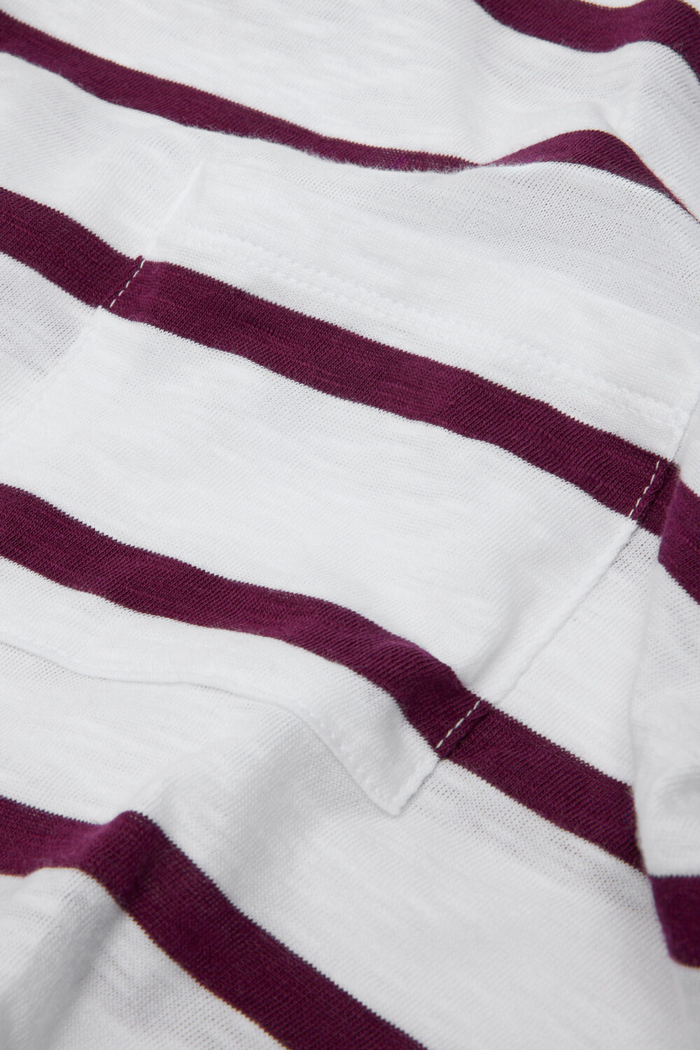 Stripe Crew Neck Pocket Top