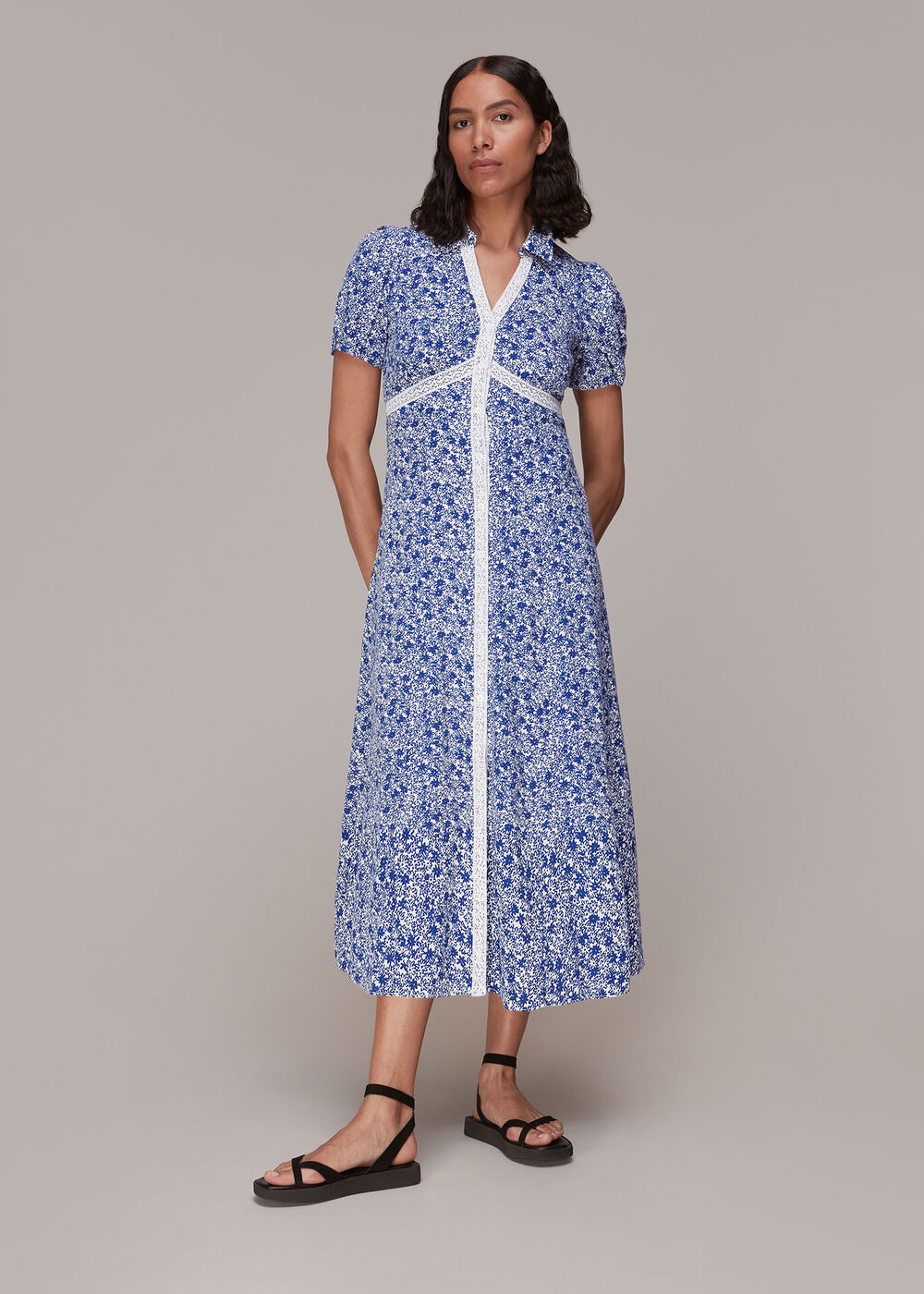 Twin Daisy Print Midi Dress