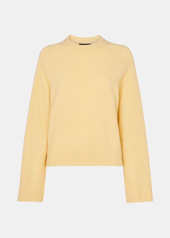 Yellow Alana Wool Mix Crew Neck Sweater