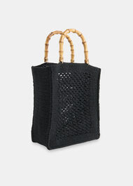 Bamboo Handle Crochet Bag