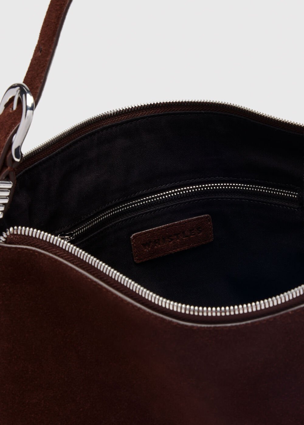 Ring Detail Suede Shoulder Bag