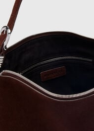 Ring Detail Suede Shoulder Bag