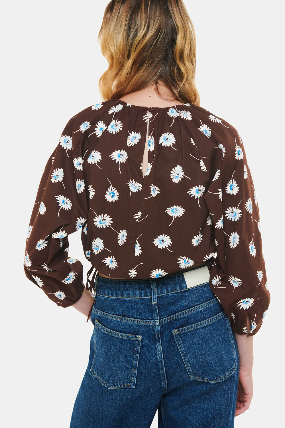 Watercolour Daisy Poplin Top