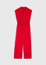Petite Sleeveless Drawstring Jumpsuit
