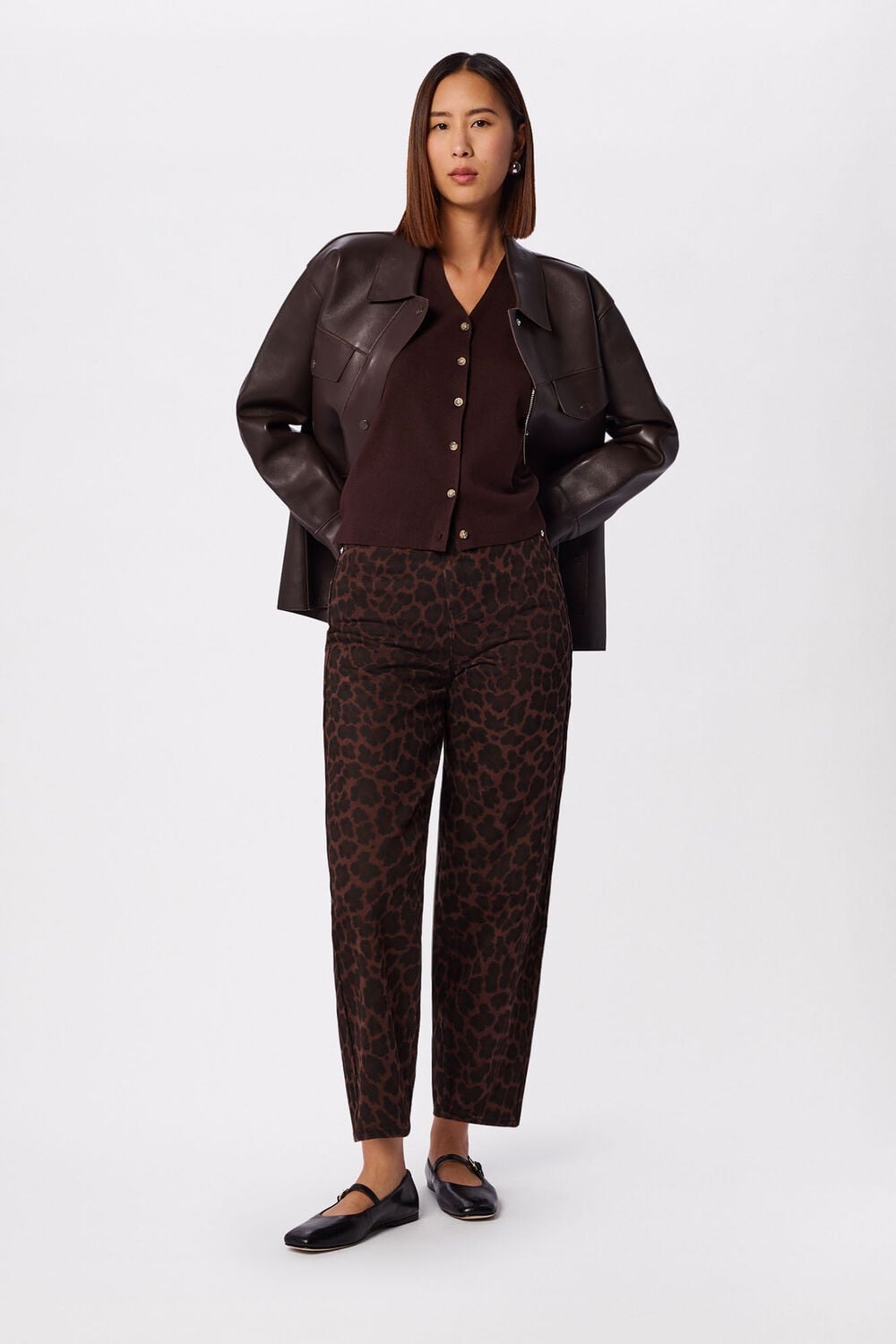 Leopard Print Barrel Jean