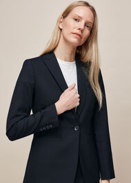 Anita Single Breasted Jacket Navy