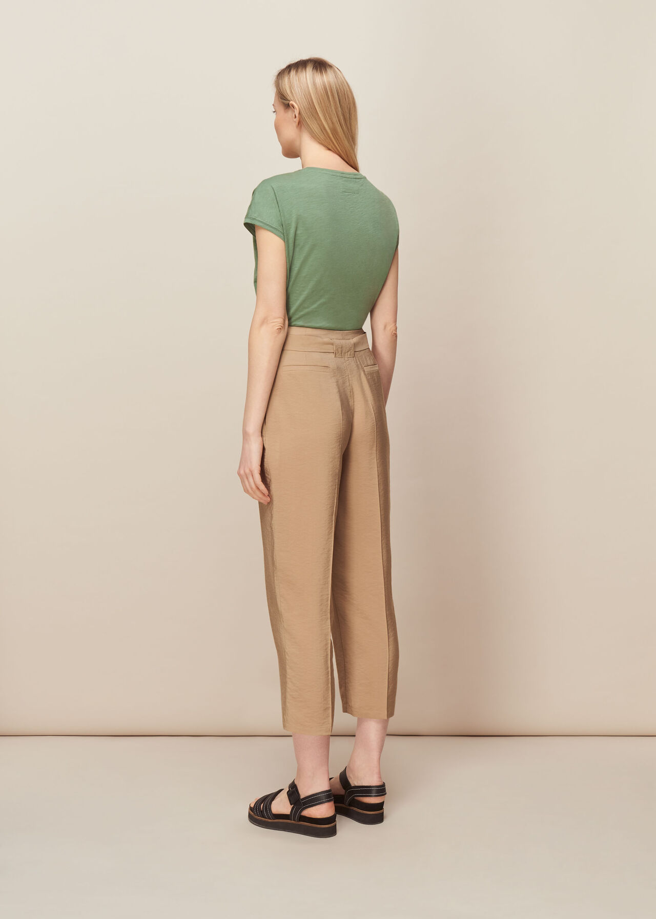 Belted Casual Crop Trouser